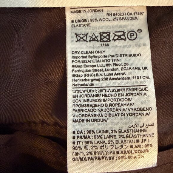 Banana Republic Straight Italian Wool Pant - Womens 12L, Houndstooth - Picture 4 of 4